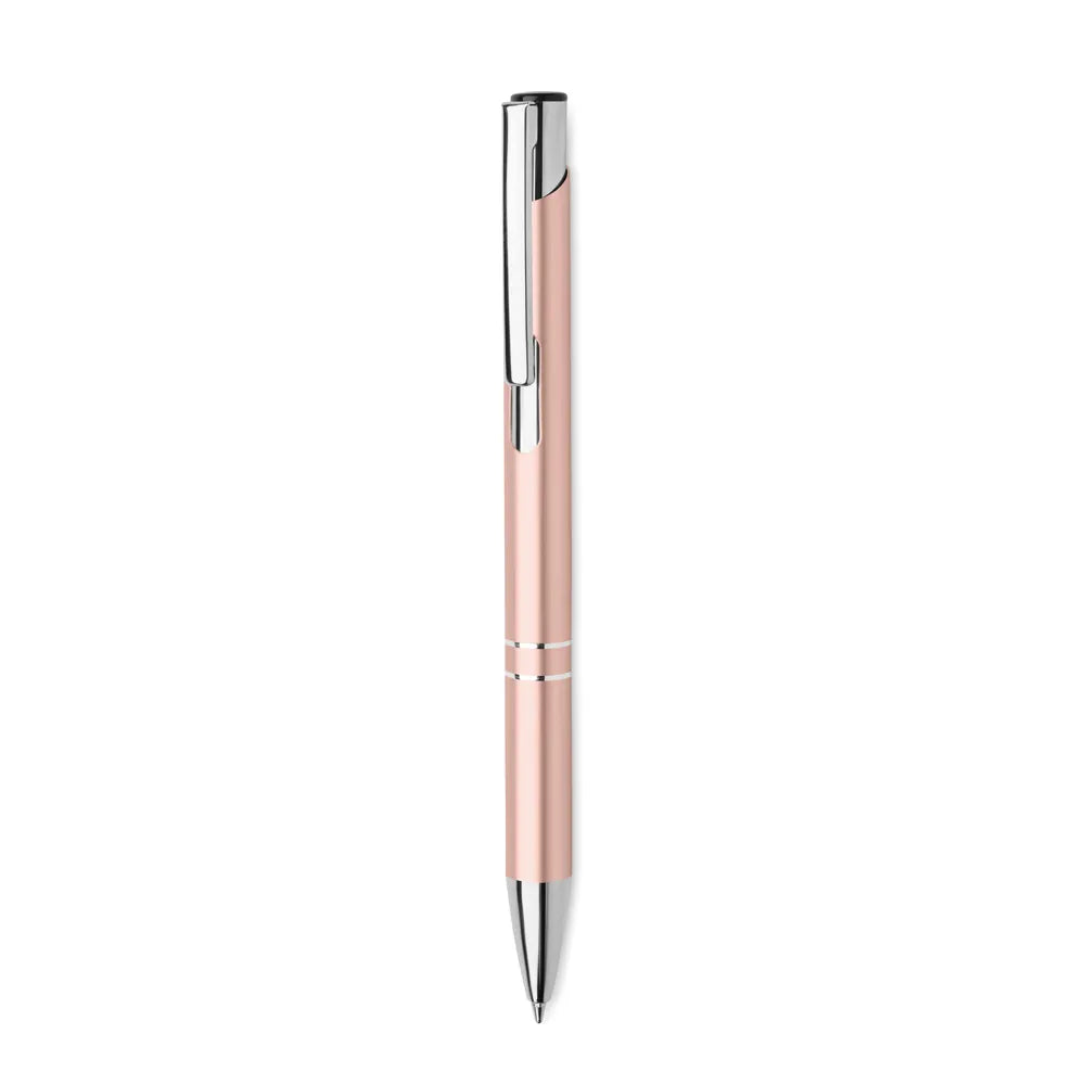 Gerecyclede aluminium balpen met drukknop, Roze - 196561