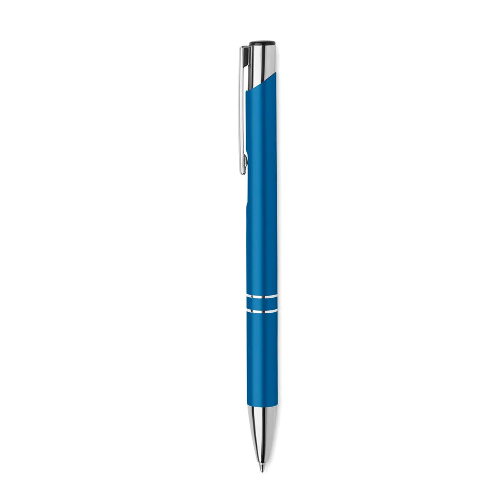 Gerecyclede aluminium balpen met drukknop zijaanzicht, Turquoise - 196561
