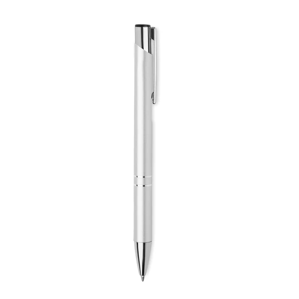 Gerecyclede aluminium balpen met drukknop zijaanzicht, Zilver - 196561