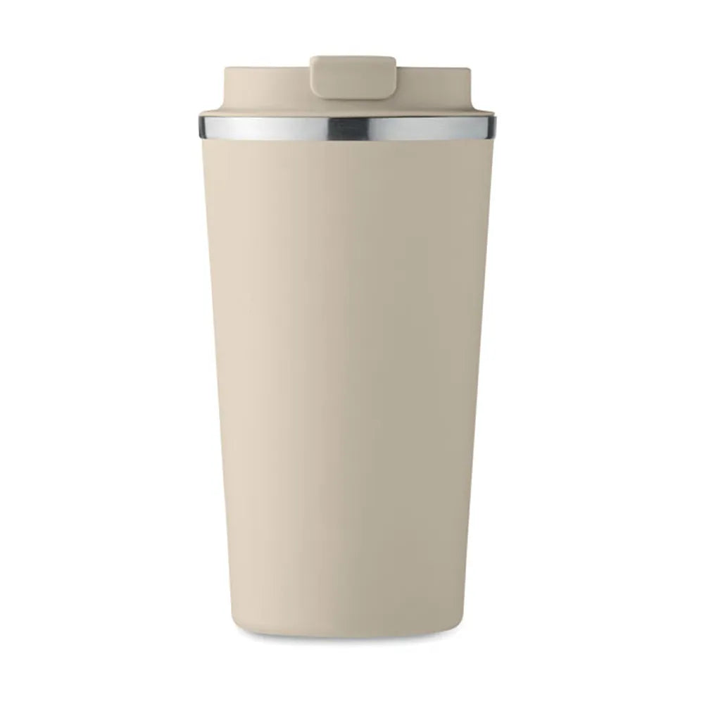 Dubbelwandige roestvrijstalen beker 510 ml met lekvrije PP deksel, Beige - 196579