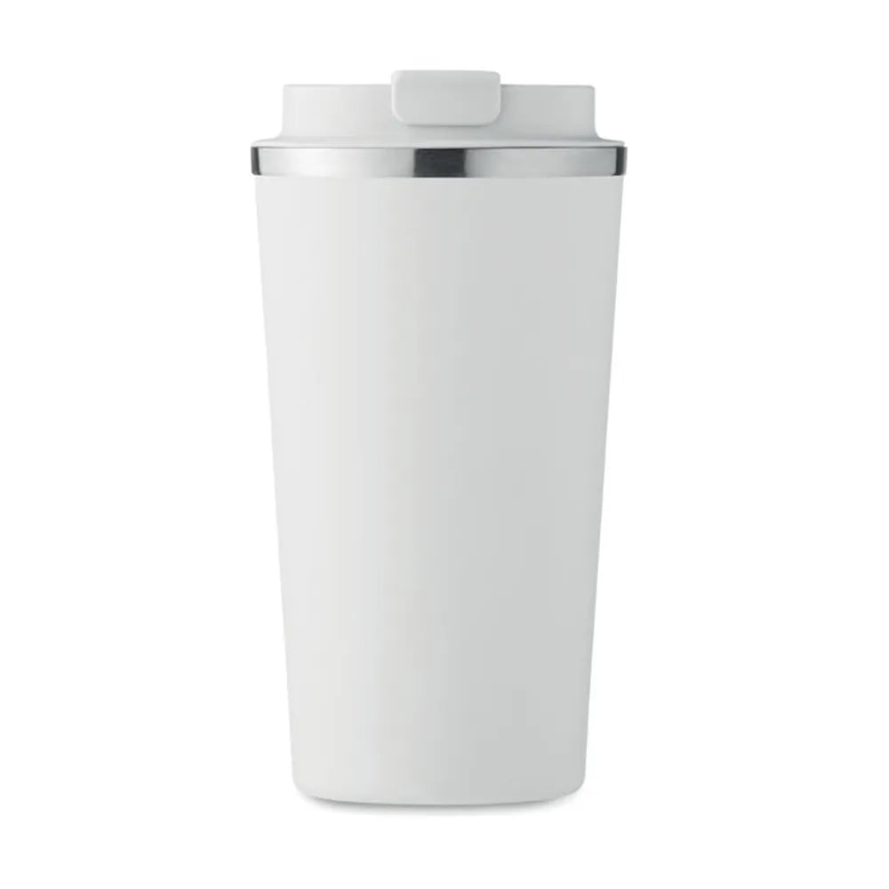 Dubbelwandige roestvrijstalen beker 510 ml met lekvrije PP deksel sfeerbeeld, Wit - 196579