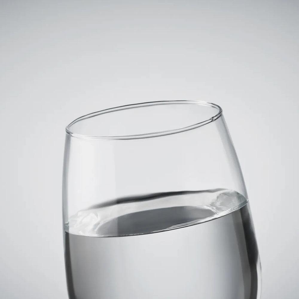 Detailfoto van rond drinkglas van gerecycled glas, inhoud 420 ml artikelnummer 196657
