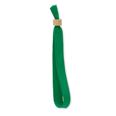 Polyester polsbandjes met bamboe ring - Groen
