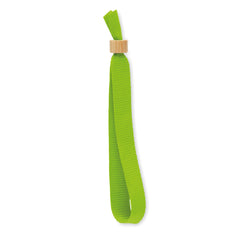 Polyester polsbandjes met bamboe ring - Limegroen