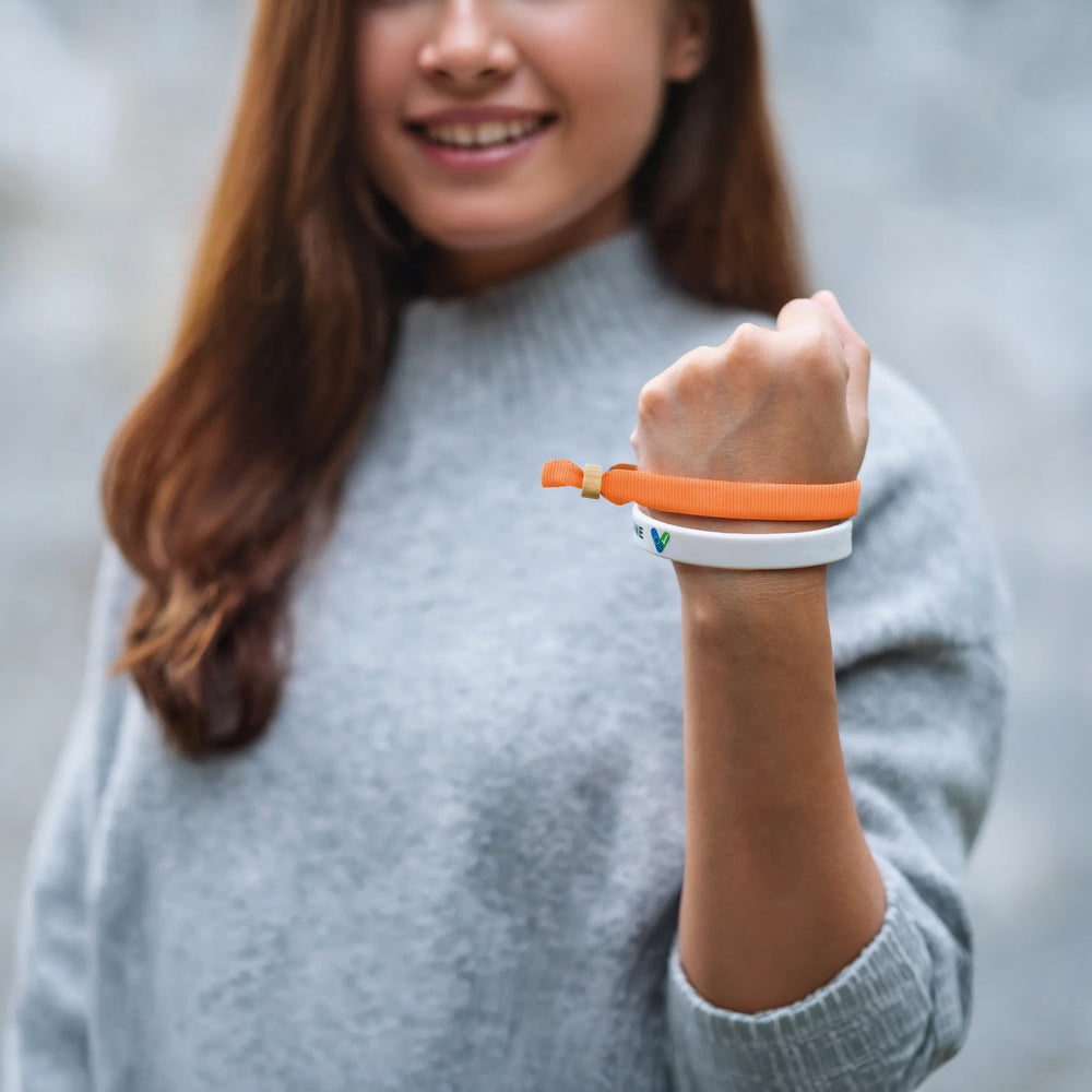 polyester polsbandjes bamboe ring oranje sfeer foto 196706