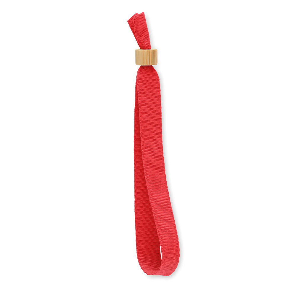 polyester polsbandjes bamboe ring rood 196706