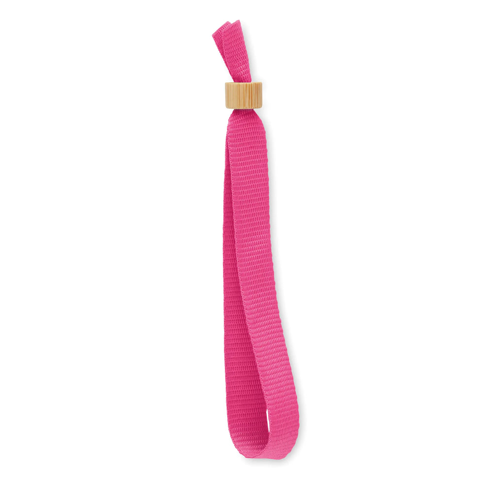 polyester polsbandjes bamboe ring roze 196706