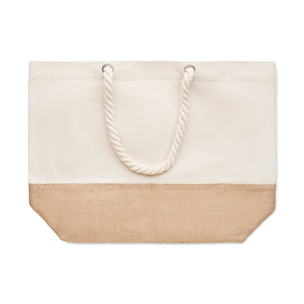 canvas strandtas juten detail voorkant 196720
