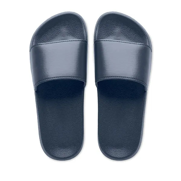 Badslippers met EVA-zool en brede bovenband bovenaanzicht, Blauw - 196785