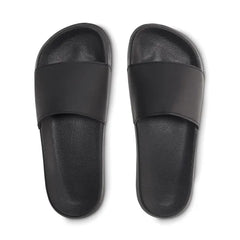 Badslippers met EVA-zool en brede bovenband - Zwart