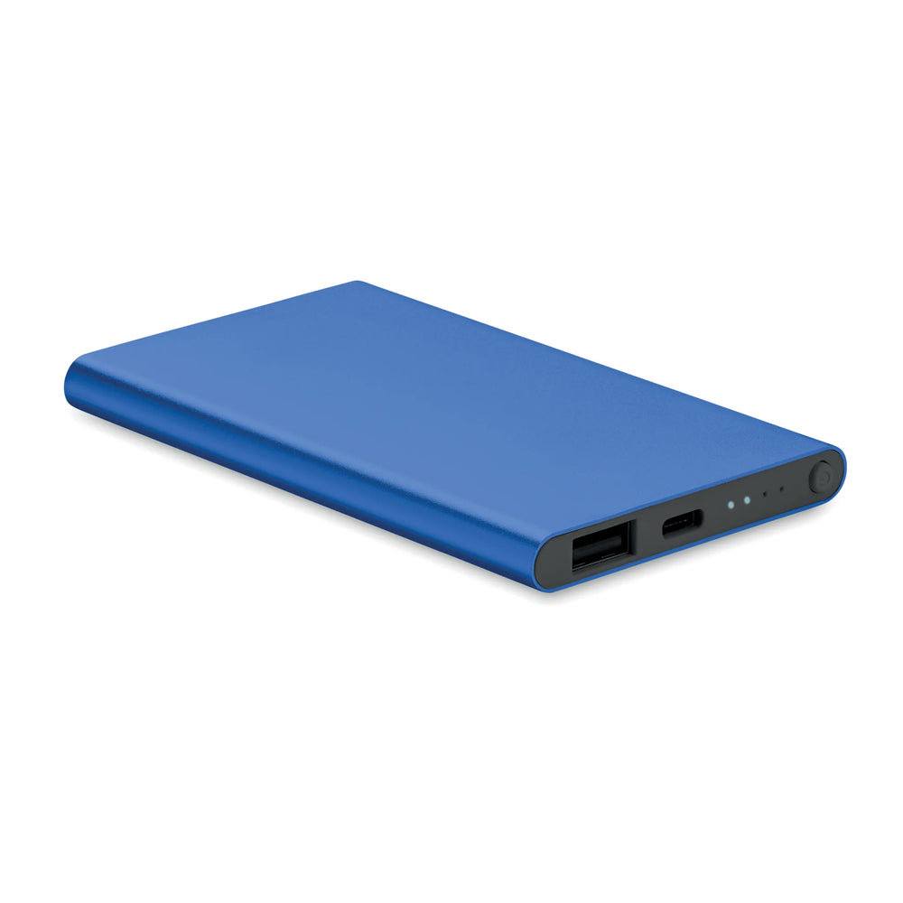 Powerbank 4000 mAh van gerecycled aluminium, Blauw - 196825