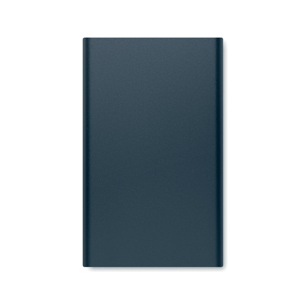 Powerbank 4000 mAh van gerecycled aluminium bovenaanzicht, Marineblauw - 196825
