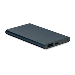 Powerbank 4000 mAh van gerecycled aluminium - Marineblauw
