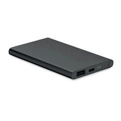 Powerbank 4000 mAh van gerecycled aluminium - Zwart