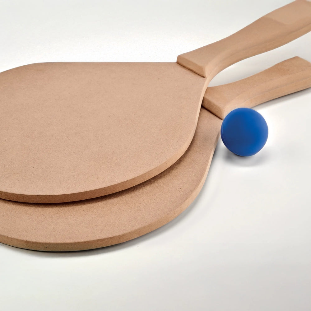 Strand tennisset met mesh tas inclusief 2 MDF peddels en bal detail, Bruin - 196829