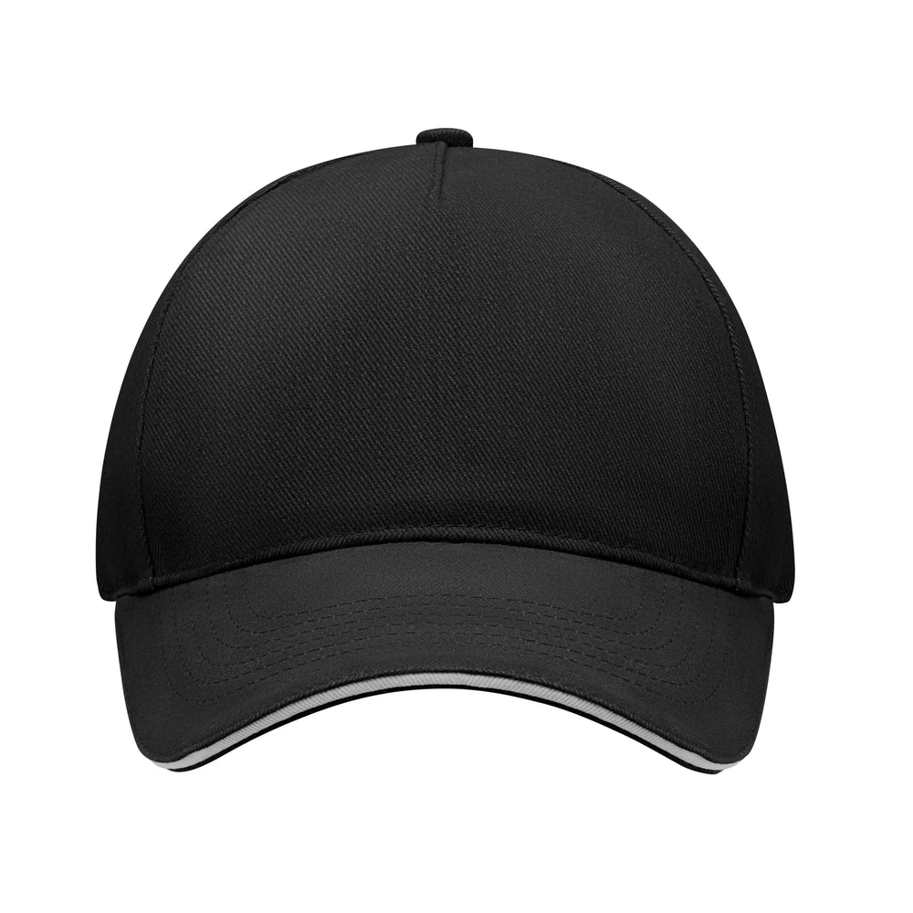 Katoenen baseballpet 260 g/m² met metalen gesp- Zwart/Wit