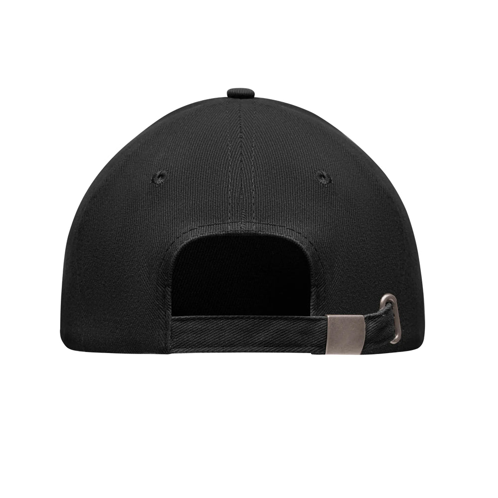 Katoenen baseballpet 260 g/m² met metalen gesp- Zwart/Wit