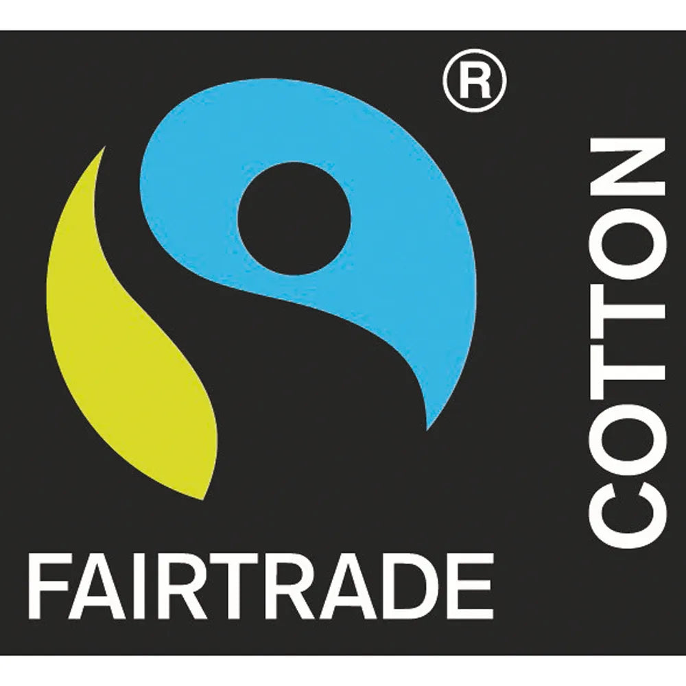 Fairtrade Cotton-logo bij katoenen boodschappentas, Blauw, geel, zwart en wit - 196900