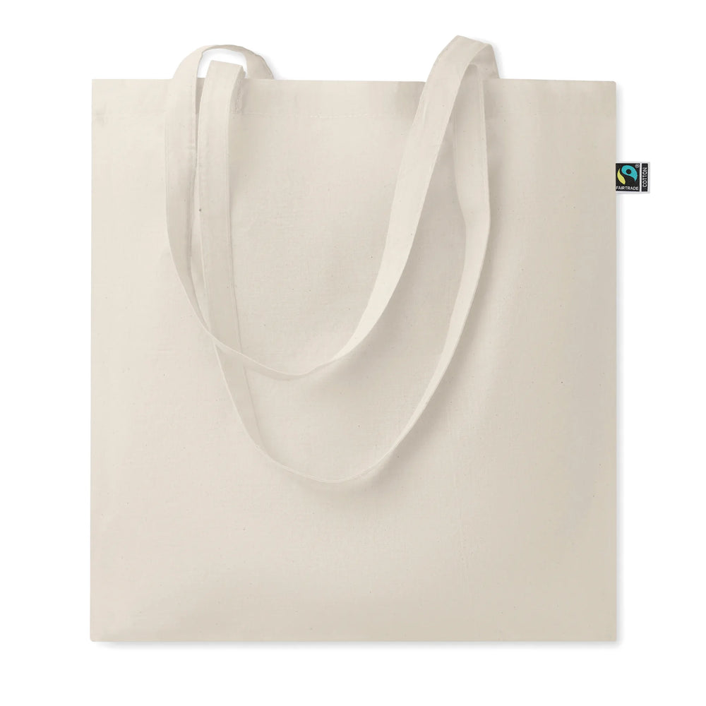 Fairtrade katoenen boodschappentas met lange hengsels 180 g/m², Beige - 196900