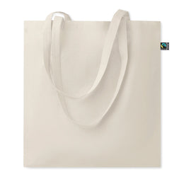 Fairtrade katoenen boodschappentas met lange hengsels 180 g/m², Beige - 196900