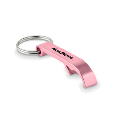 Gerecyclede aluminium flesopener sleutelhanger bedrukken - Roze