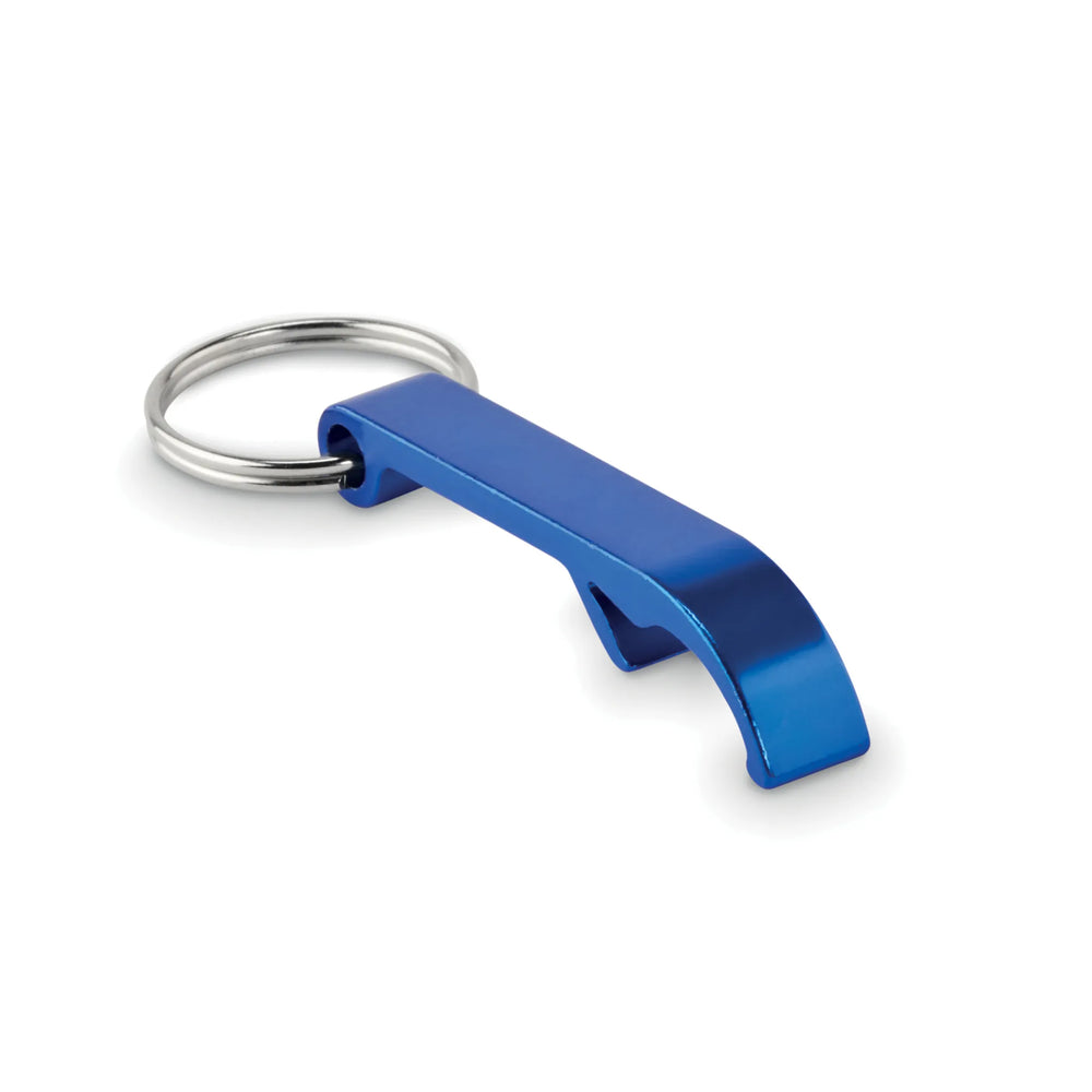 Gerecyclede aluminium flesopener sleutelhanger, Blauw - 196923