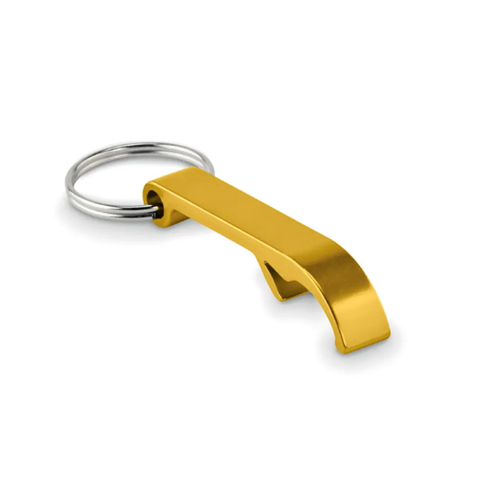 Gerecyclede aluminium flesopener sleutelhanger bedrukken - Goud