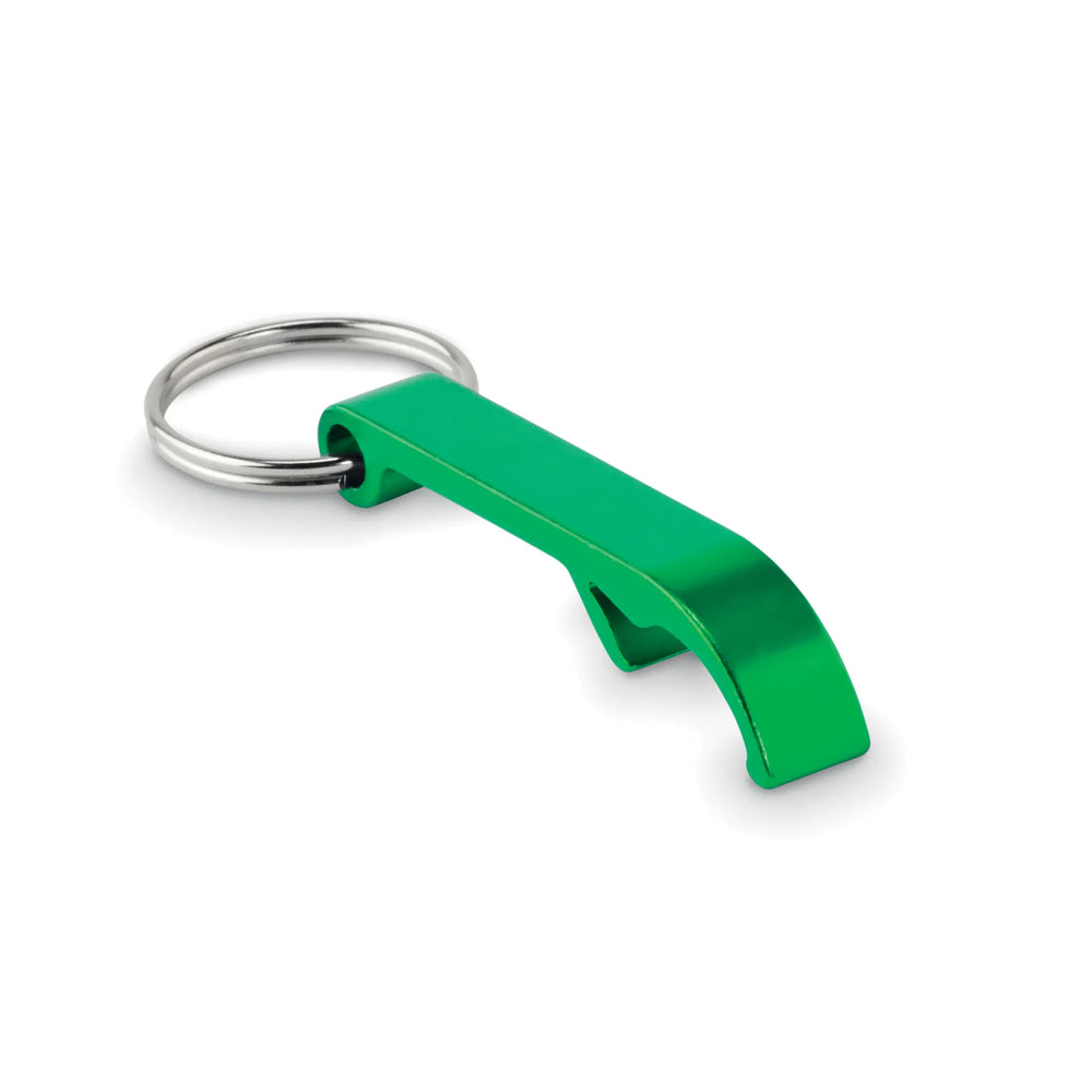 Gerecyclede aluminium flesopener sleutelhanger, Groen - 196923