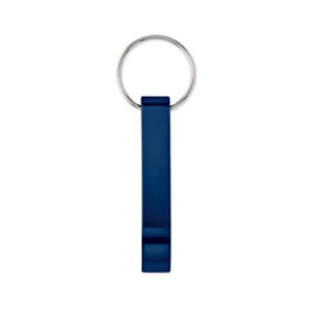 Gerecyclede aluminium flesopener sleutelhanger bedrukken - Marineblauw
