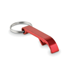 Gerecyclede aluminium flesopener sleutelhanger, Rood - 196923