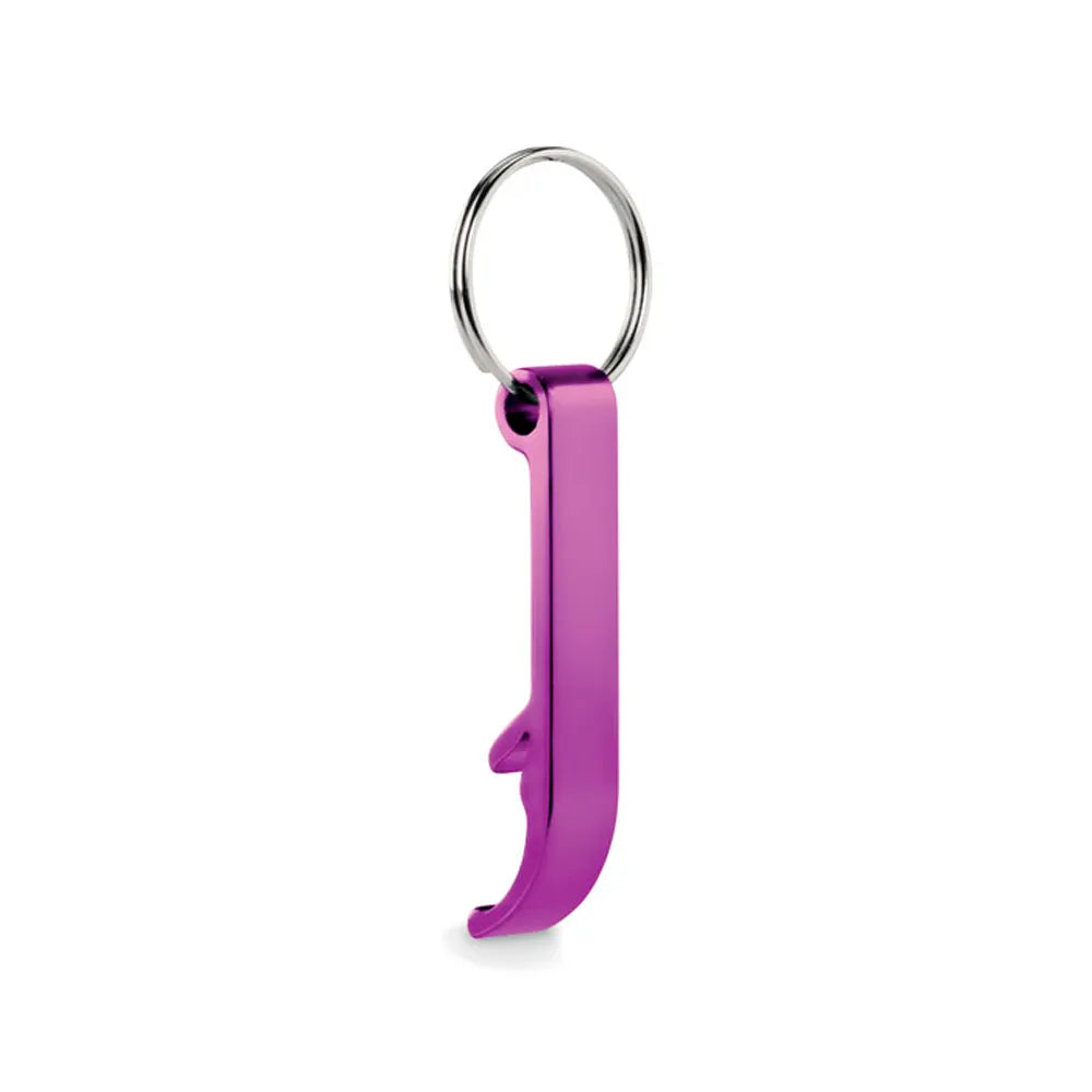 Gerecyclede aluminium flesopener sleutelhanger bedrukken - Violet