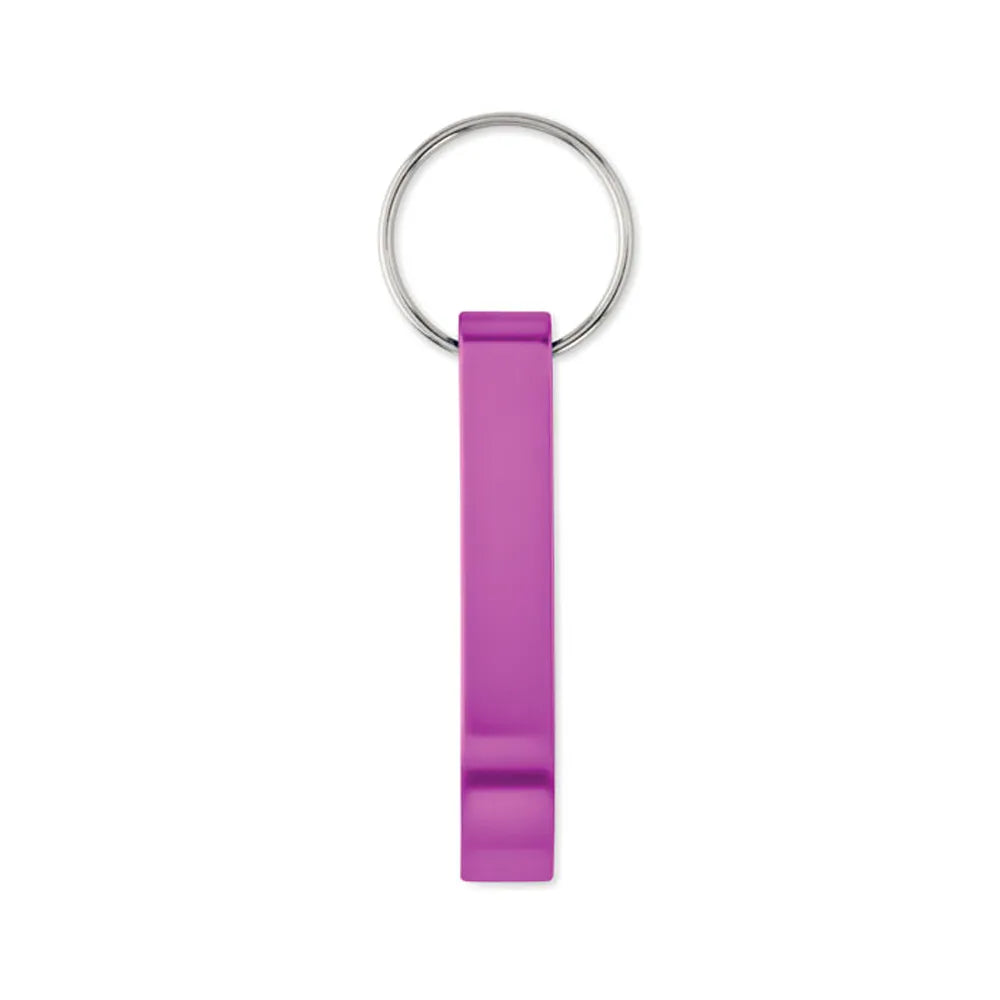 Gerecyclede aluminium flesopener sleutelhanger bedrukken - Violet