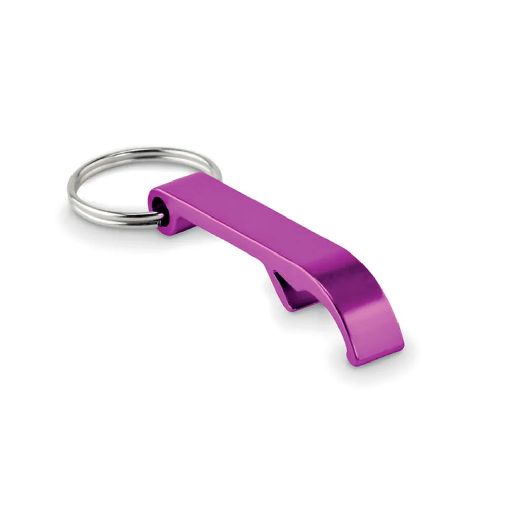 Gerecyclede aluminium flesopener sleutelhanger bedrukken - Violet