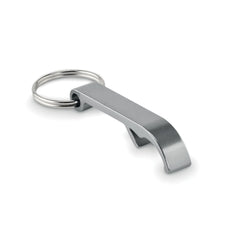 Gerecyclede aluminium flesopener sleutelhanger bedrukken - Zilver
