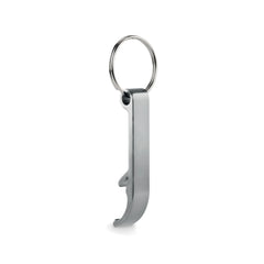 Gerecyclede aluminium flesopener sleutelhanger bedrukken - Zilver