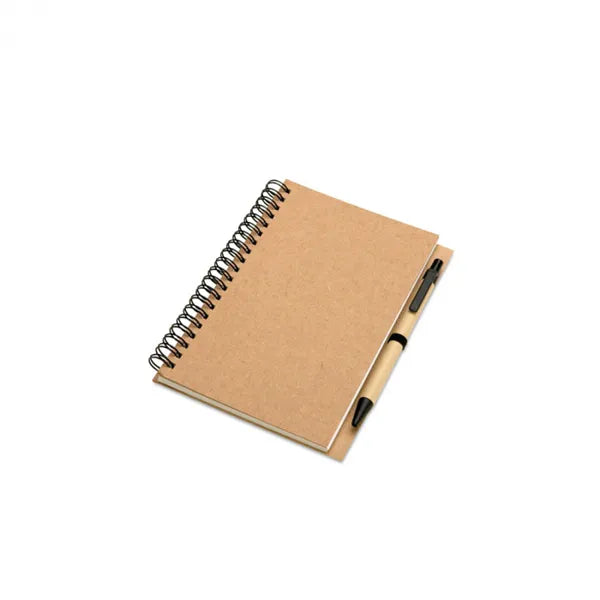 Notitieboekje met gerecyclede balpen 140 blanco pagina’s, Beige - 197012