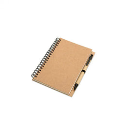 Notitieboekje met gerecyclede balpen 140 blanco pagina’s, Beige - 197012