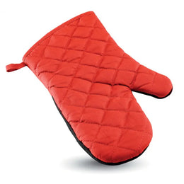Katoenen ovenwant met rubberen grip, Rood - 197244
