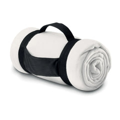 Fleece Deken met Nylon Handvat | Bedrukking op Band of Deken | Wit