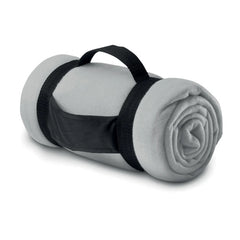 Fleece Deken met Nylon Handvat | Bedrukking op Band of Deken | Grijs