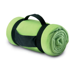Fleece Deken met Nylon Handvat | Bedrukking op Band of Deken | Groen
