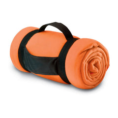 Fleece Deken met Nylon Handvat | Bedrukking op Band of Deken | Oranje