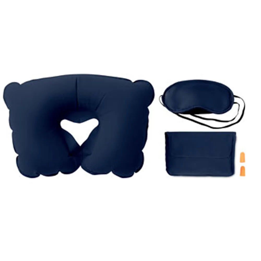 reisset opblaasbaar kussen slaapmasker oordopjes hoesje bedrukken blauw 197263