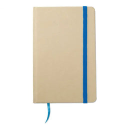 A6 notitieboekje van gerecycled materiaal met bladwijzer, Blauw - 197431