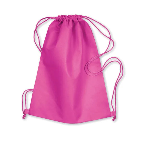 Non-woven rugzak met bijpassend koord, Fuchsia - 198031