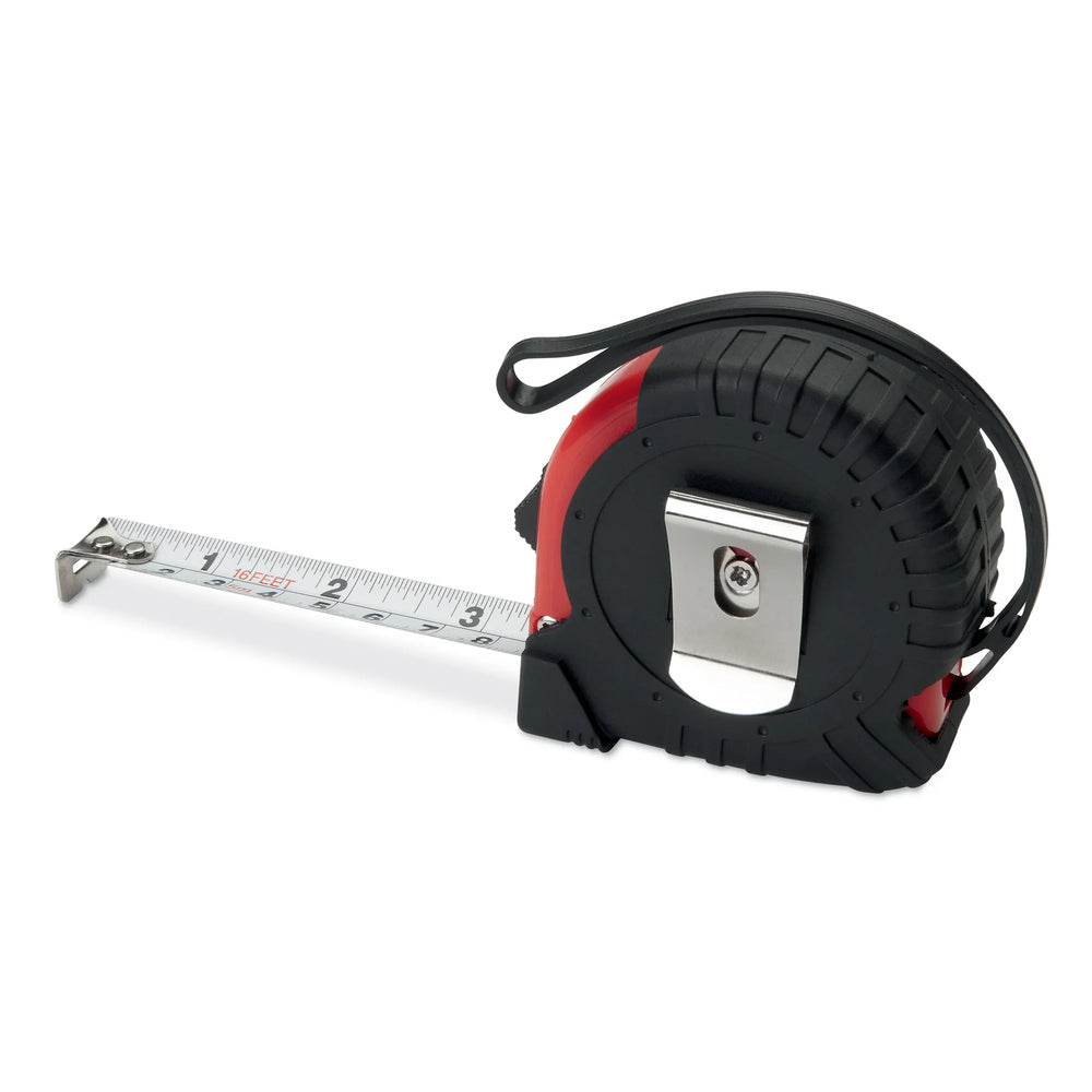 Rolmaat 5 meter abs metalen clip rood b 198238