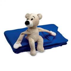 Fleece Deken met Teddybeer - Blauw