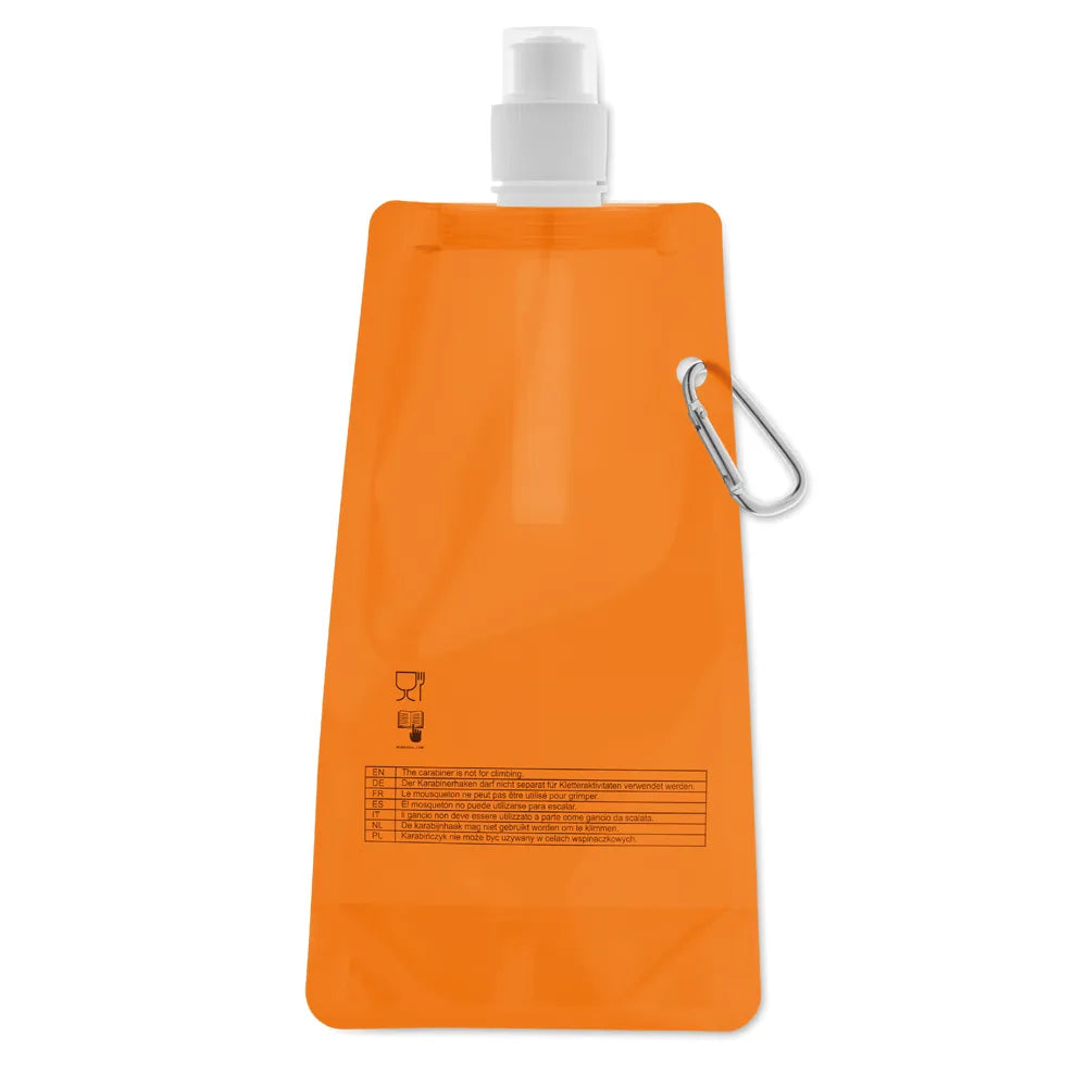 drinkfles 480 ml opvouwbaar oranje  achterkant 198294