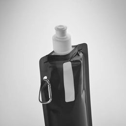 Opvouwbare PET drinkfles 480 ml detail, Zwart - 198294