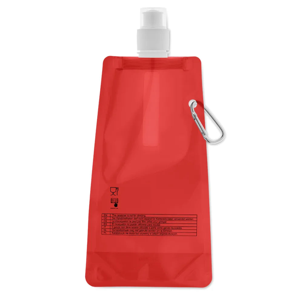 Opvouwbare PET drinkfles 480 ml, Rood - 198294